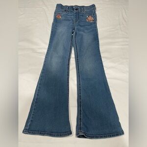 Wonder Nation Blue Flare Jeans with Floral Detail